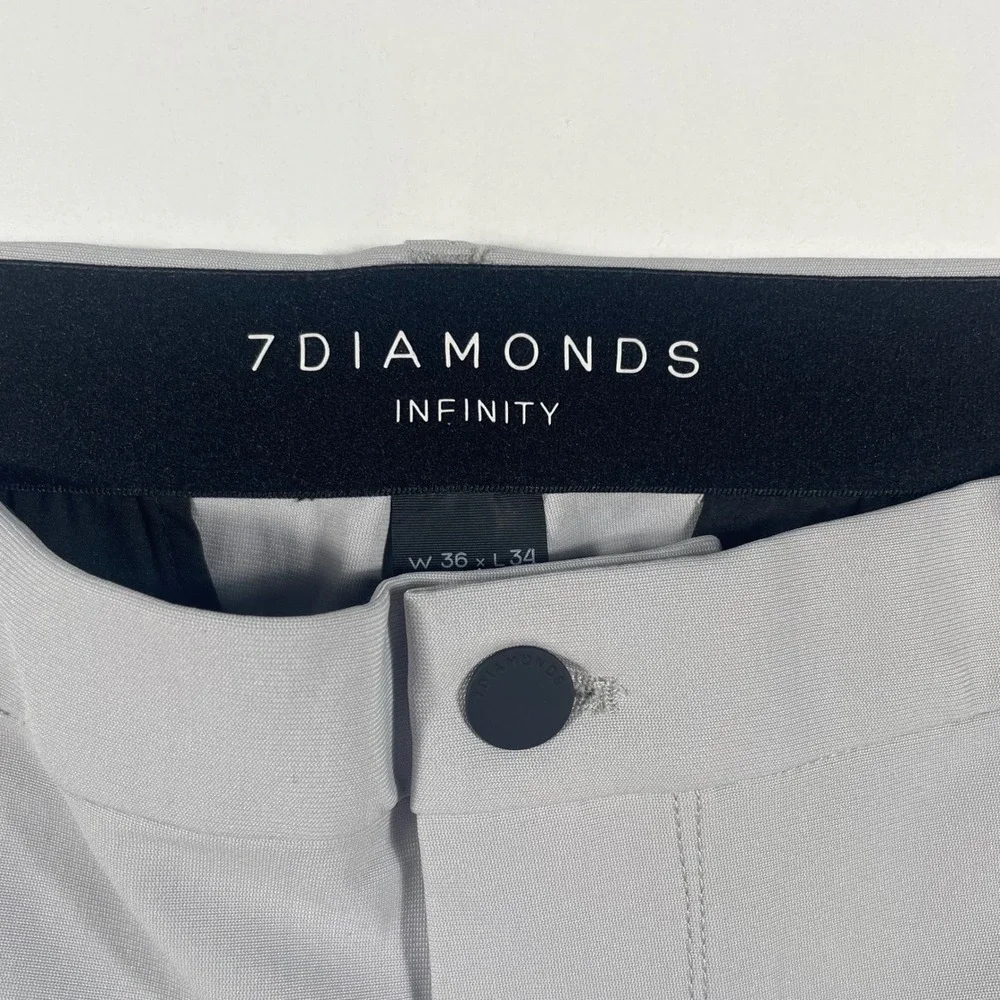7 Diamonds Chino Pants Men 36x34 Infinity Technical Performance Gray Lightweight